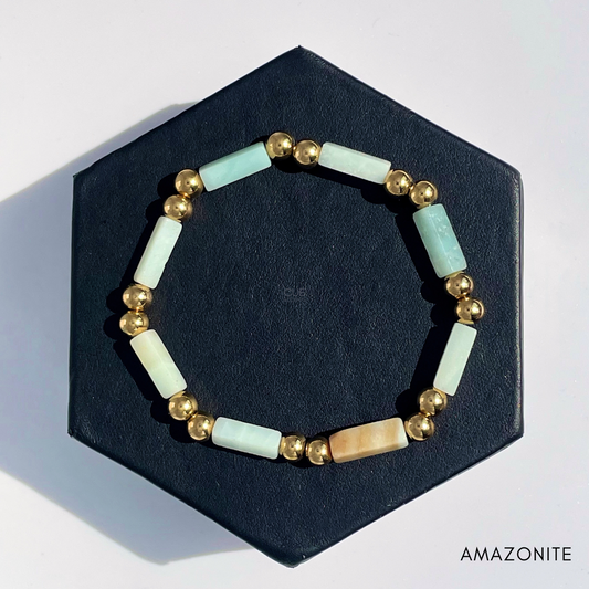 "Aria" Gemstone Stretch Bracelet (Amazonite)