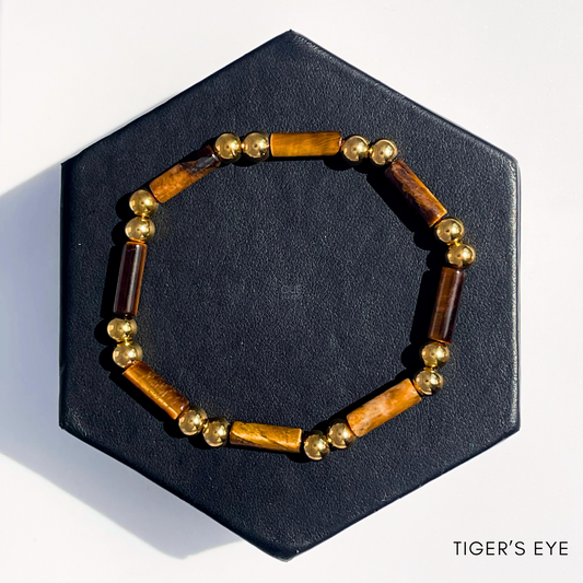 "Aria" Gemstone Stretch Bracelet (Tiger's Eye)