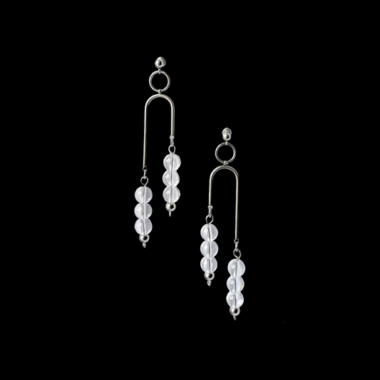 "Energy Gates" Dangle Earrings (Clear Quartz)