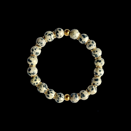 "Halo Energy" Gemstone Bracelet (Dalmatian Jasper)