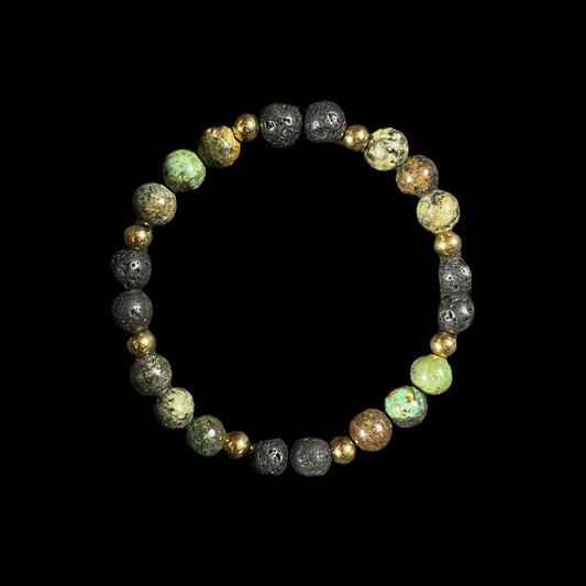 Grounded Energy 3 Gemstone Bracelet (African Turquoise)