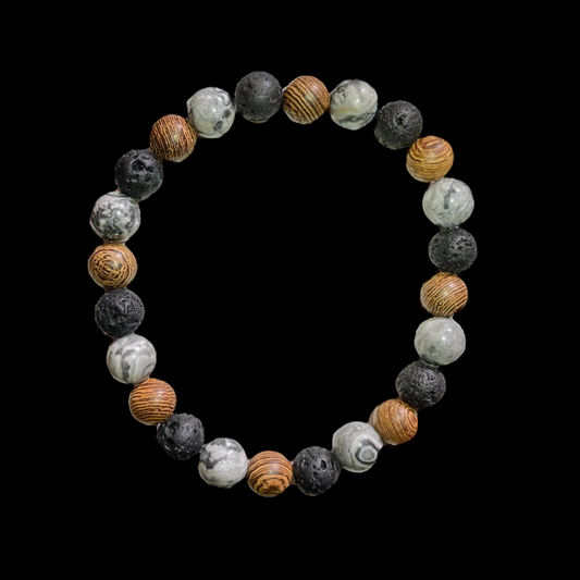 Grounded Energy 4 Gemstone Bracelet (Map Stone Jasper)