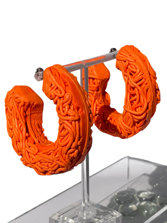 'Tangled' Hoop Earrings (ORANGE)