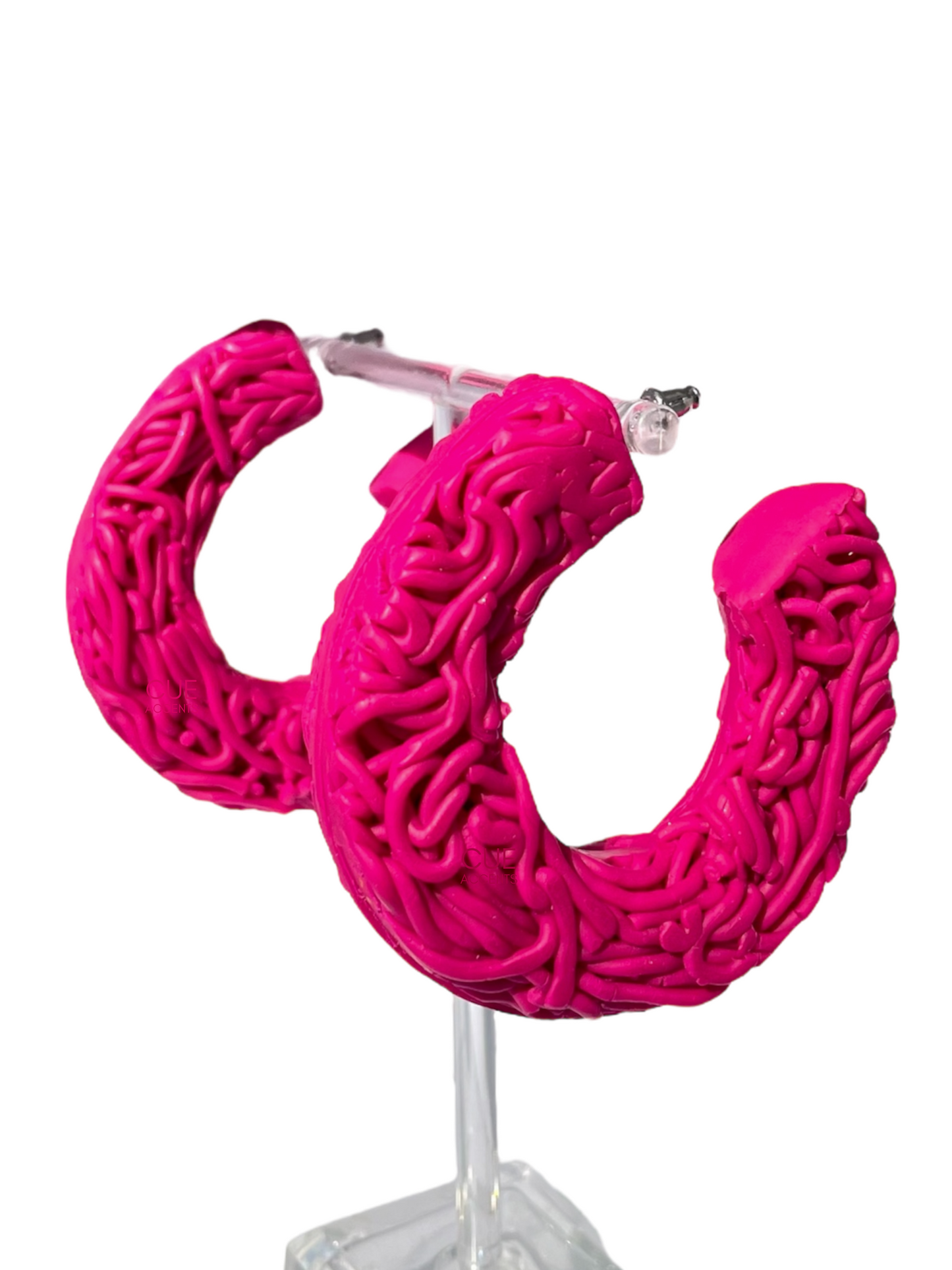 'Tangled' Hoop Earrings (FUCHSIA)